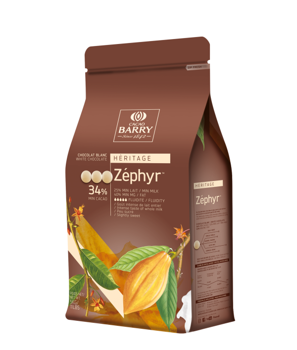 Cacao Barry Zephyr White Chocolate Pistoles 34%