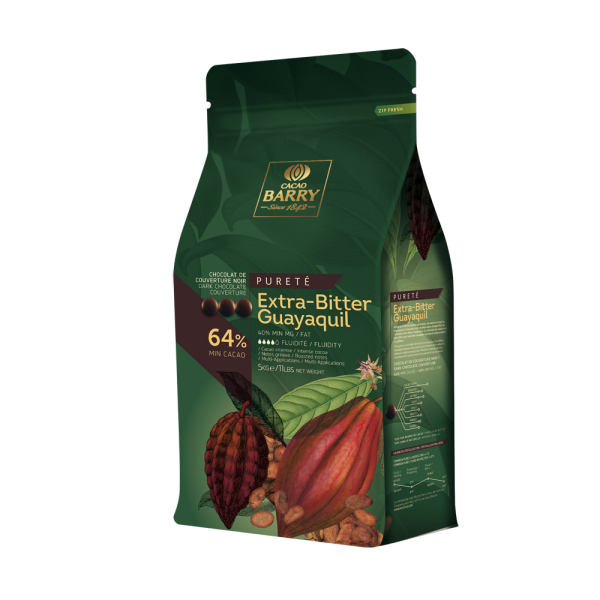 Cacao Barry Guayaquil Dark Chocolate Pistoles 64%  11 lbs