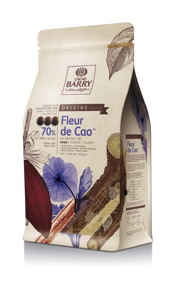 Cacao Barry Fleur De Cao Dark Chocolate Pistoles 70%   11 lbs