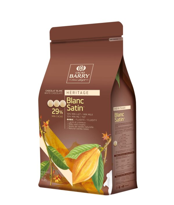 Cacao Barry Blanc Satin White Chocolate Pistoles 30%    11 lbs
