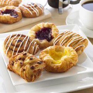 Assorted Mini Danish - 1.5 oz - Maple Pecan Plait, Vanilla Crown, Raspberry Crown, Cinnamon Swirl, Apple Coronet