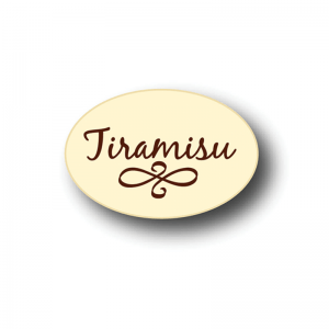 “Tiramisu” White  Chocolate Oval Label 252 pcs