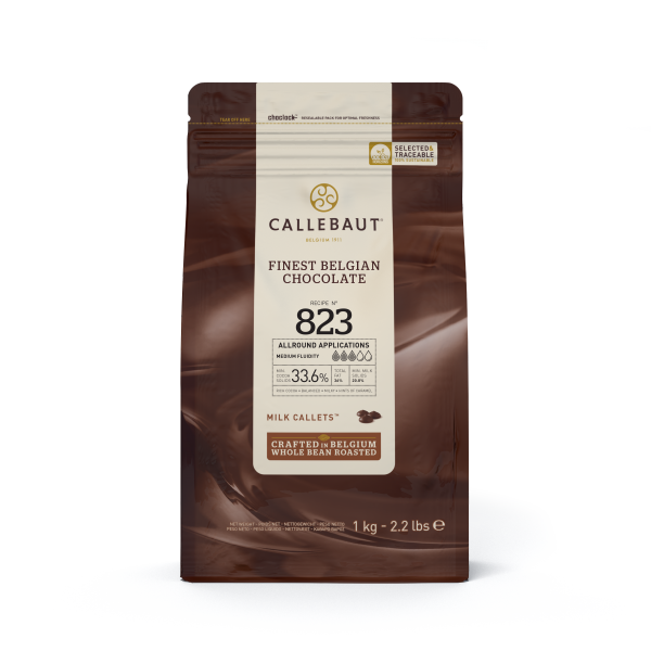 Callebaut Milk Chocolate Discs 33% 2.2 lbs (Repacked)