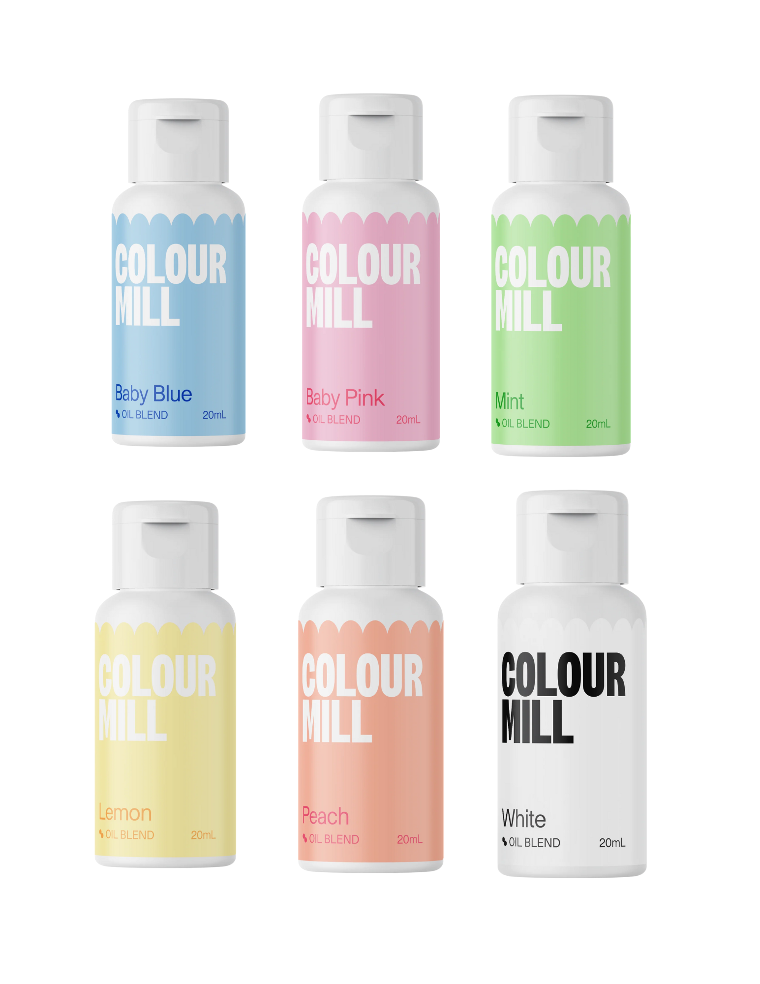 Colour Mill Oil Based Pastel Colors, 20ml - Pack of 6 | Bakedeco