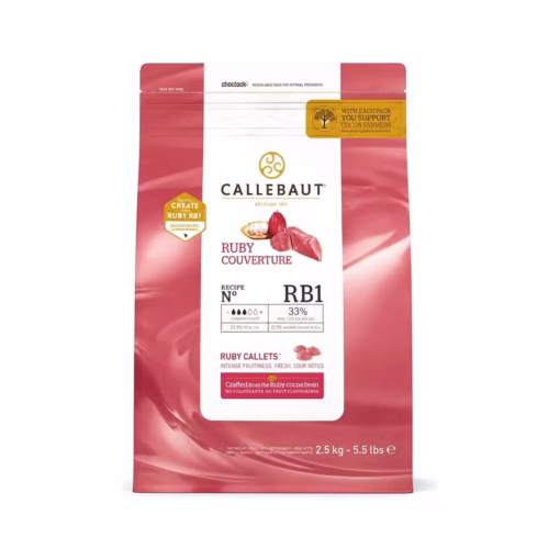 Callebaut Ruby Chocolate Callets33% 2lb (Repacked)
