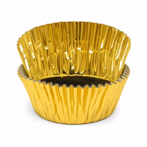 Foil Cups Greaseproof (500 pc) 2" x 1 1/8" (Gold/Silver)