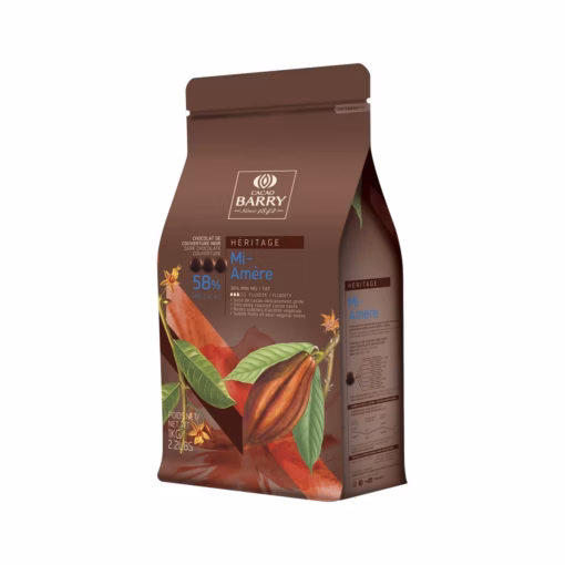 Cacao Barry Mi Amere Dark Chocolate Pistoles 58% 11 lbs