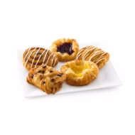 Assorted Mini Danish - 1.5 oz - Maple Pecan Plait, Vanilla Crown, Raspberry Crown, Cinnamon Swirl, Apple Coronet (frozen)   120 pc