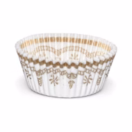 Glassine Cups White w/Gold Design - 1000 pcs