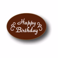 “Happy Birthday” Chocolate Oval Label 252 pcs *LOCAL PICK UP ONLY*
